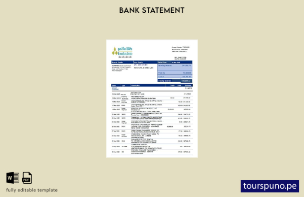 listo para imprimir plantilla de word   estado de cuenta de Nepal Kumari Bank Li